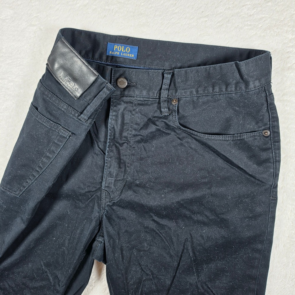 Polo Ralph Lauren Stretch Straight Fit Men 36/32 Black Stretch 5-Pocket Pants